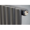 Banio ovaal verticaal designradiator single - 180x59cm 988w mat zwart