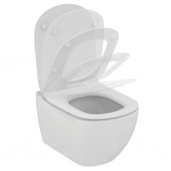 Ideal standard Tesi  PACK wand-WC AquaBlade® met slow closing zitting en deksel sandwich (inclusief bevestigingsset), verborgen