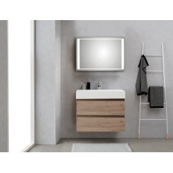 Pelipal meuble de salle de bain avec miroir de luxe Bali80 - chêne terra