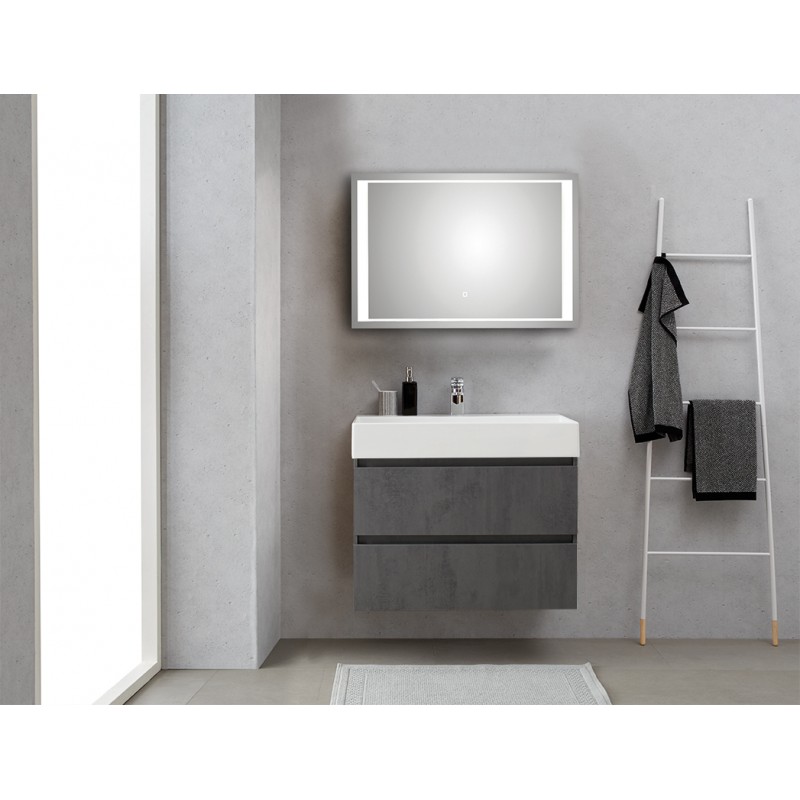 Pelipal meuble de salle de bain avec miroir de luxe Bali80 - gris foncé