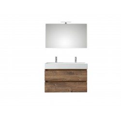 Pelipal meuble de salle de bain avec miroir Bali100 - chêne foncé