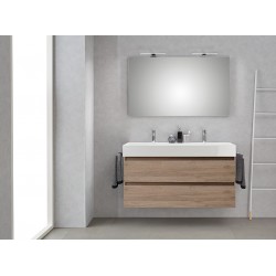 Pelipal meuble de salle de bain avec miroir Bali120 - chêne terra