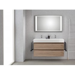 Pelipal meuble de salle de bain avec miroir de luxe Bali120 - chêne terra