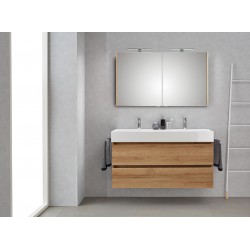 Pelipal meuble de salle de bain avec armoire miroire Bali120 - chêne clair