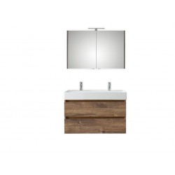 Pelipal meuble de salle de bain avec armoire miroir Bali101 - chêne foncé