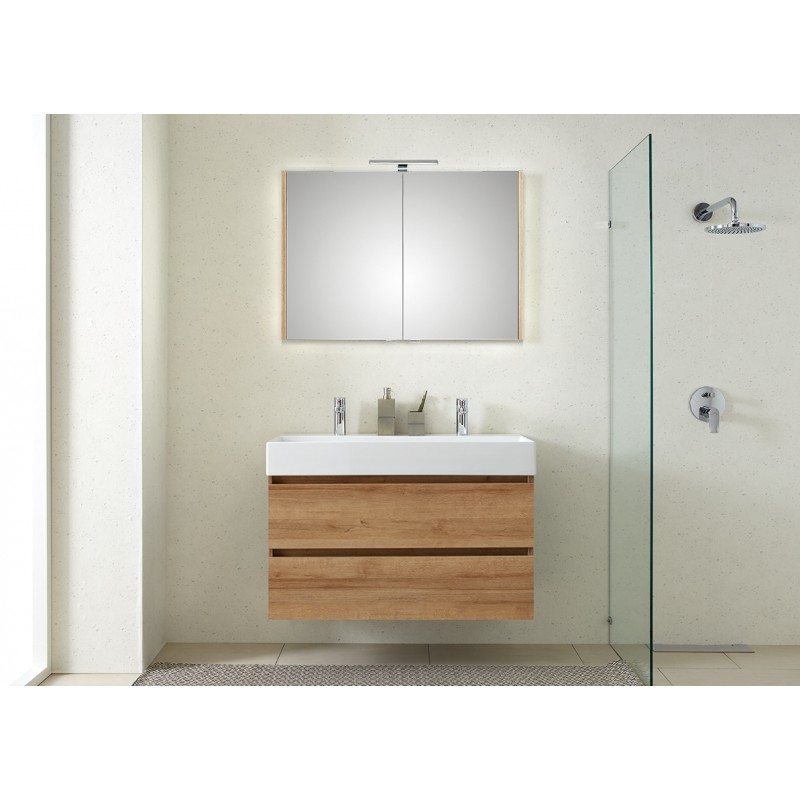 Pelipal badkamermeubel met luxe spiegel Bali101 - licht eiken