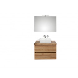 Pelipal meuble de salle de bain avec miroir et vasque à poser BaliHPL80 - chêne clair
