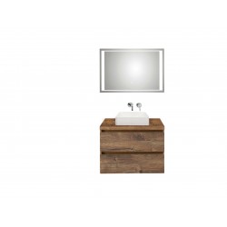 Pelipal badkamermeubel met luxe spiegel en opbouwwastafel BaliHPL80 - ribbeck eiken