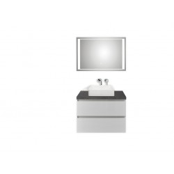 Pelipal meuble de salle de bain avec miroir de luxe et vasque à poser BaliHPL80 - blanc/gris foncé