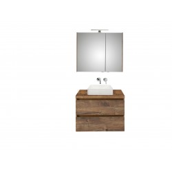 Pelipal badkamermeubel met spiegelkast en opbouwwastafel BaliHPL80 - ribbeck eiken