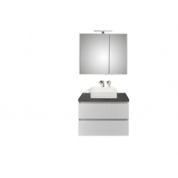 Pelipal meuble de salle de bain avec armoire miroir et vasque à poser BaliHPL80 - blanc/gris foncé