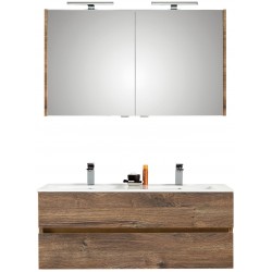 Pelipal meuble de salle de bain avec armoire miroir Cento120 - chêne foncé