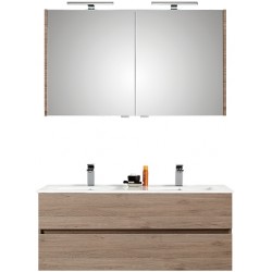 Pelipal meuble de salle de bain avec armoire miroir Cento120 - chêne terra