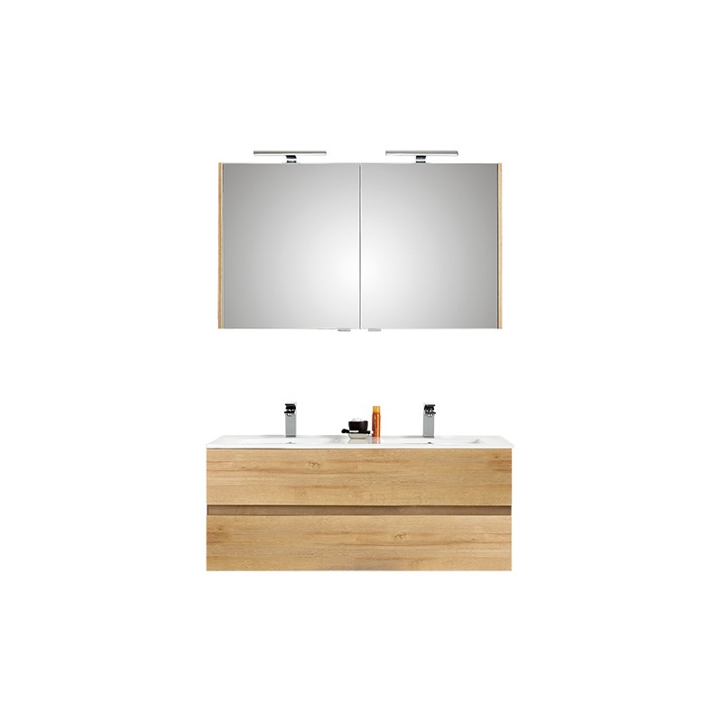 Pelipal meuble de salle de bain avec armoire miroir Cento120 - chêne clair