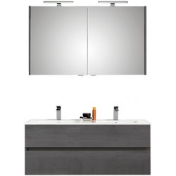 Pelipal meuble de salle de bain avec armoire miroir Cento120 - gris foncé