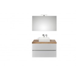 Pelipal meuble de salle de bain avec miroir et vasque à poser Cento90 - blanc/chêne clair