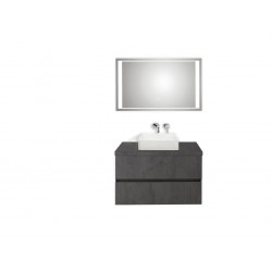 Pelipal badkamermeubel met luxe spiegel en opbouwwastafel Cento90 - donkergrijs