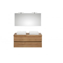 Pelipal meuble de salle de bain avec miroir et vasque à poser Cento120 - chêne clair