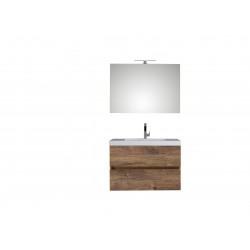 Pelipal meuble de salle de bain avec miroir Cubic90 - chêne foncé