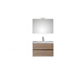 Pelipal meuble de salle de bain avec miroir Cubic90 - chêne terra
