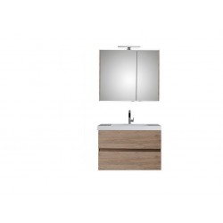 Pelipal meuble de salle de bain avec armoire miroir Cubic90 - chêne terra