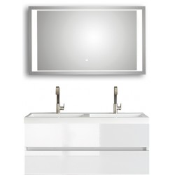 Pelipal meuble de salle de bain avec miroir de luxe Cubic120 - blanc