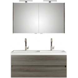 Pelipal meuble de salle de bain avec armoire miroir Cubic120 - graphite