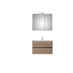 Pelipal meuble de salle de bain avec armoire miroir Valencia75 - chêne terra