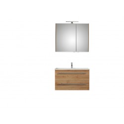 Pelipal badkamermeubel met spiegelkast Valencia75 (met greep) - licht eiken
