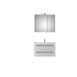 Pelipal meuble de salle de bain avec armoire miroir Valencia75 (avec poignées) - blanc