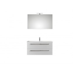Pelipal meuble de salle de bain avec miroir Valencia100 (avec poignées) - blanc