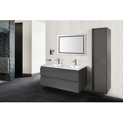 Banio ensemble meuble de salle de bain Sally120 - gris brillant