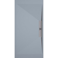 Banio receveur de douche minéral gelcoat Side - 80x120cm gris lisse - grille acier