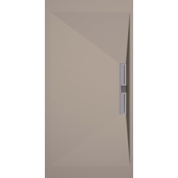 Banio receveur de douche minéral gelcoat Side - 80x120cm sable lisse - grille acier