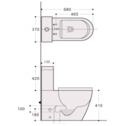 Banio-Gorik Staand toilet compleet Rimless met softclose bril Wit