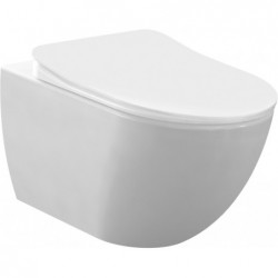 wc suspendu rimoff avec douchette en acier inoxydable (bidet), blanc mat