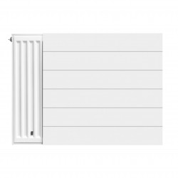 Banio panneau face lisse avec ligne pour radiateur en acier blanc avec ligne 700x700