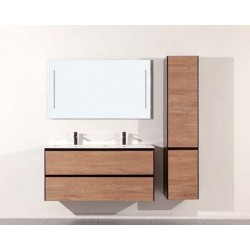 Banio meuble de salle de bain avec lavabo mat Mollo - 120cm chêne/noir