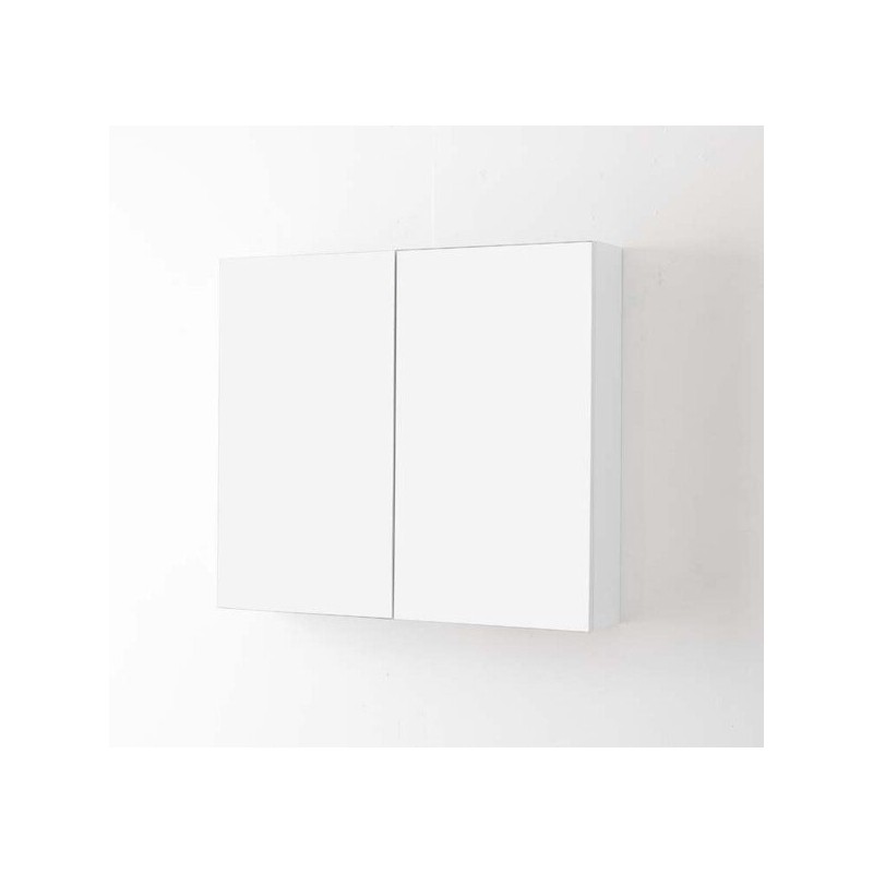 Banio armoire miroir 2 portes Bravo - 80cm blanc mat