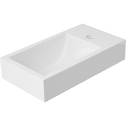 Banio lave-mains rectangulaire en minéral composite Hulo  40x22x11,2cm - blanc mat