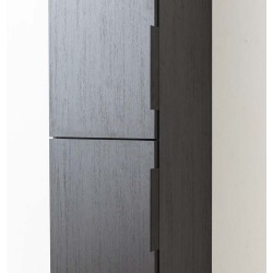 Armoire colonne Plato noir bois grain 40x34.6x180cm - poignée noir