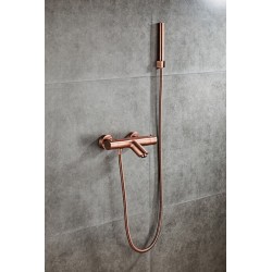 Robinet de bain thermostatique Banio Copper avec douche à main en cuivre brossé