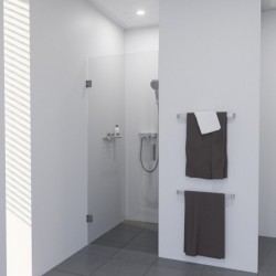 Porte de douche sans profilé Banio Modern 80x200 avec charnières en inox