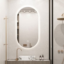 Miroir ovale Banio Parma avec éclairage LED et miroir chauffant 100x50cm