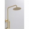 Banio Brass colonne de douche pluie thermostatique or mat douche de tête de 20 cm et douchette a main en laiton