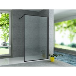Paroi de douche italienne de 140x200 cm avec cadre noir mat