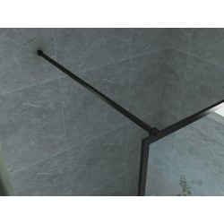 Banio Paroi de douche walk-in noir mat grille 100x200cm 8mm pour douche italienne