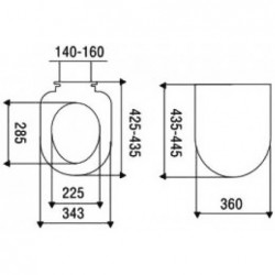 Geberit Duofix pack WC suspendu Banio design avec abattant soft-close et plaque de commande blanche carrée