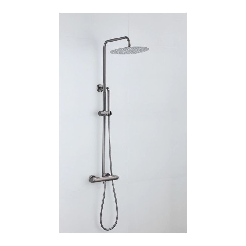 Banio Iron douche à effet pluie monté en surface fer vieilli / bronze à canon 30cm pommeau de douche douchette à main