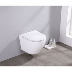 Banio Itsie cuvette de toilette blanche sans rebord avec siège à fermeture amortie